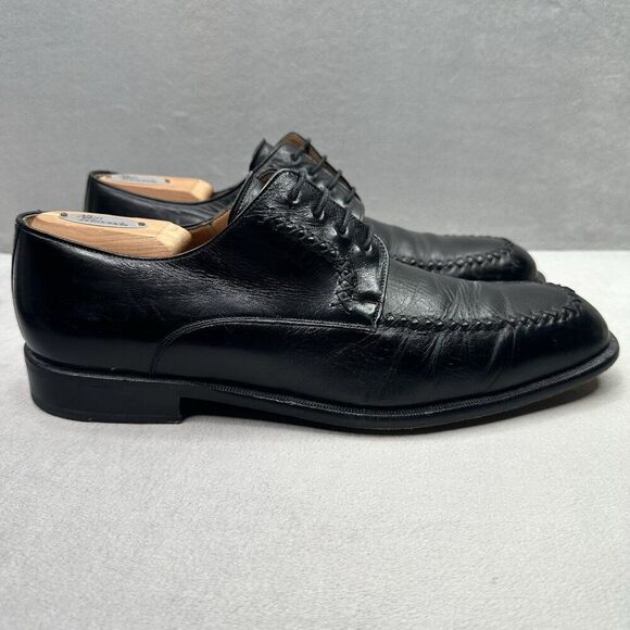 Mezlan Mens Size 10.5 (M) Brogue Black Leather Woven Accents Almond Toe Oxford main image 7